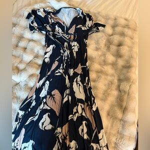 Rachel Pally Navy and Cream Floral Maxi Dress